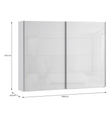 Armario puertas correderas W26 DE 270 cm Blanco Brillo