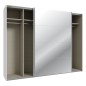 Armario puertas correderas W26 DE 270 cm en color Blanco Brillo cristal y puerta con luna de espejo