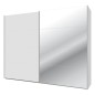 Armario puertas correderas W26 DE 270 cm en color Blanco Brillo cristal y puerta con luna de espejo