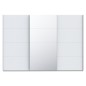 Armario tres puertas correderas W26 DE 300 cm  en Blanco mate y puerta central con espejo