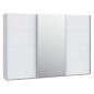 Armario tres puertas correderas W26 DE 300 cm  en Blanco mate y puerta central con espejo