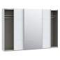 Armario tres puertas correderas W26 DE 300 cm  en Blanco mate y puerta central con espejo