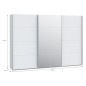 Armario tres puertas correderas W26 DE 300 cm  en Blanco mate y puerta central con espejo