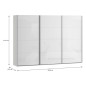 Armario tres puertas correderas W26 DE 300 cm en color Blanco brillo cristal Armario tres puertas correderas W26 DE 300 cm en color Blanco brillo cristal