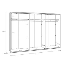 Armario W26 DE 300 cm Blanco brillo