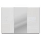 Armario tres puertas correderas W26 DE 300 cmen color Blanco Brillo cristal y puerta central con Espejo Armario tres puertas correderas W26 DE 300 cmen color Blanco Brillo cristal y puerta central con Espejo
