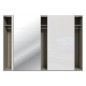 Armario tres puertas correderas W26 DE 300 cmen color Blanco Brillo cristal y puerta central con Espejo Armario tres puertas correderas W26 DE 300 cmen color Blanco Brillo cristal y puerta central con Espejo