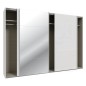 Armario tres puertas correderas W26 DE 300 cmen color Blanco Brillo cristal y puerta central con Espejo Armario tres puertas correderas W26 DE 300 cmen color Blanco Brillo cristal y puerta central con Espejo