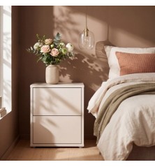 Mesita de noche  W26 2 cajones en color Sand