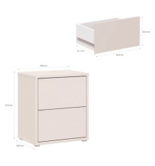 Mesita de noche  W26 2 cajones en color Sand