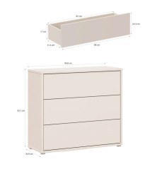 Cómoda W26 3 cajones Sand