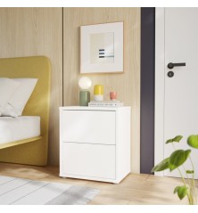 Mesita W26 2 cajones en color Blanco mate