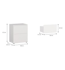 Mesita W26 2 cajones en color Blanco mate