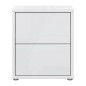 Mesita W26 2 cajones en color Blanco brillo cristal