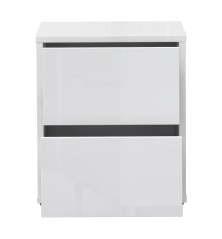Mesita W26 2 cajones en color Blanco brillo