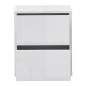 Mesita W26 2 cajones en color Blanco brillo cristal