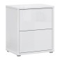 Mesita W26 2 cajones en color Blanco brillo cristal