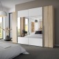 Armario Modelo Rio 270x210 Puertas Correderas y Batientes Sonoma -Blanco con espejo en 2 puertas correderas Armario Modelo Rio 270x210 Puertas Correderas y Batientes Sonoma -Blanco con espejo en 2 puertas correderas