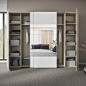 Armario Modelo Rio 270x210 Puertas Correderas y Batientes Sonoma -Blanco con espejo en 2 puertas correderas Armario Modelo Rio 270x210 Puertas Correderas y Batientes Sonoma -Blanco con espejo en 2 puertas correderas