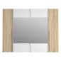 Armario Modelo Rio 270x210 Puertas Correderas y Batientes Sonoma -Blanco con espejo en 2 puertas correderas Armario Modelo Rio 270x210 Puertas Correderas y Batientes Sonoma -Blanco con espejo en 2 puertas correderas