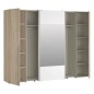 Armario Modelo Rio 270x210 Puertas Correderas y Batientes Sonoma -Blanco con espejo en 2 puertas correderas Armario Modelo Rio 270x210 Puertas Correderas y Batientes Sonoma -Blanco con espejo en 2 puertas correderas