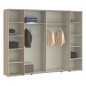 Armario Modelo Rio 270x210 Puertas Correderas y Batientes Sonoma -Blanco con espejo en 2 puertas correderas Armario Modelo Rio 270x210 Puertas Correderas y Batientes Sonoma -Blanco con espejo en 2 puertas correderas