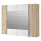 Armario Modelo Rio 270x210 Puertas Correderas y Batientes Sonoma -Blanco con espejo en 2 puertas correderas Armario Modelo Rio 270x210 Puertas Correderas y Batientes Sonoma -Blanco con espejo en 2 puertas correderas