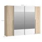 Armario Modelo Rio 270x210 Puertas Correderas y Batientes Sonoma -Blanco con espejo en 2 puertas correderas Armario Modelo Rio 270x210 Puertas Correderas y Batientes Sonoma -Blanco con espejo en 2 puertas correderas