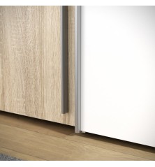 Armario Modelo Rio 270x210 Puertas Correderas y Batientes Sonoma -Blanco con espejo