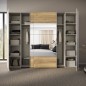 Armario Modelo Rio 270x210 Puertas Correderas y Batientes Sand- Mauvella con espejo Armario Modelo Rio 270x210 Puertas Correderas y Batientes Sand- Mauvella con espejo