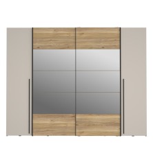 Armario Modelo Rio 270x210 Puertas Correderas y Batientes Sand- Mauvella  con espejo