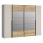 Armario Modelo Rio 270x210 Puertas Correderas y Batientes Sand- Mauvella con espejo Armario Modelo Rio 270x210 Puertas Correderas y Batientes Sand- Mauvella con espejo