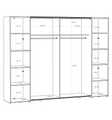 Armario Modelo Rio 270x210 Puertas Correderas y Batientes Sand- Mauvella  con espejo