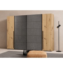 Armario Rio 270x210 Artisan Cemento | Correderas + Batientes | Gran Capacidad