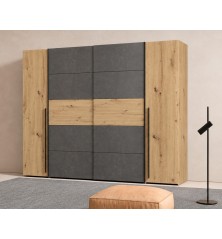 Armario Rio 270x210 Artisan Cemento | Correderas + Batientes | Gran Capacidad