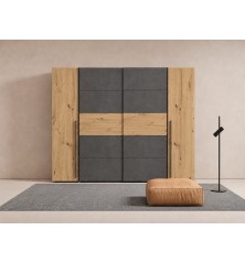 Armario Rio 270x210 Artisan Cemento | Correderas + Batientes | Gran Capacidad