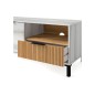 Mueble de TV Tokio  en Color Blanco Albo y Roble Rayado con 2 Puertas 1 Cajón 136 cm