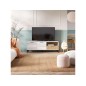 Mueble de TV Tokio  en Color Blanco Albo y Roble Rayado con 2 Puertas 1 Cajón 136 cm