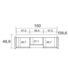 Modulo tv Argos 150cm Naturale / Blanco mate