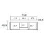 Modulo tv Argos 150cm Naturale / Blanco mate