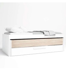 Compacto , cama desp, caj Estelle 212cm blaco mate /sahara