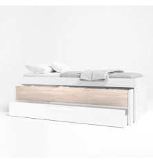 Compacto , cama desp, caj Estelle 212cm blaco mate /sahara