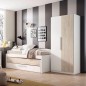 Compacto , cama desp, caj Estelle 212cm blaco mate /sahara Compacto , cama desp, caj Estelle 212cm blaco mate /sahara