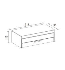 Compacto , cama desp, caj Estelle 212cm blaco mate /sahara