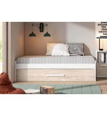 Cama nido  Estelle90x190cm Blanco Mate/ sahara