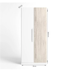Armario 2 ptas Estelle 90x200cm blanco mate /sahara