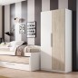 Armario 2 ptas Estelle 90x200cm blanco mate /sahara