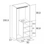Armario 2 ptas Estelle 90x200cm blanco mate /sahara