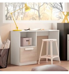 Escritorio 1pta+hueco Estelle 100x42cm Blanco mate /sahara