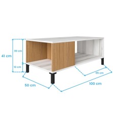Composición salón completa Tokio Blanco albo /roble rayado